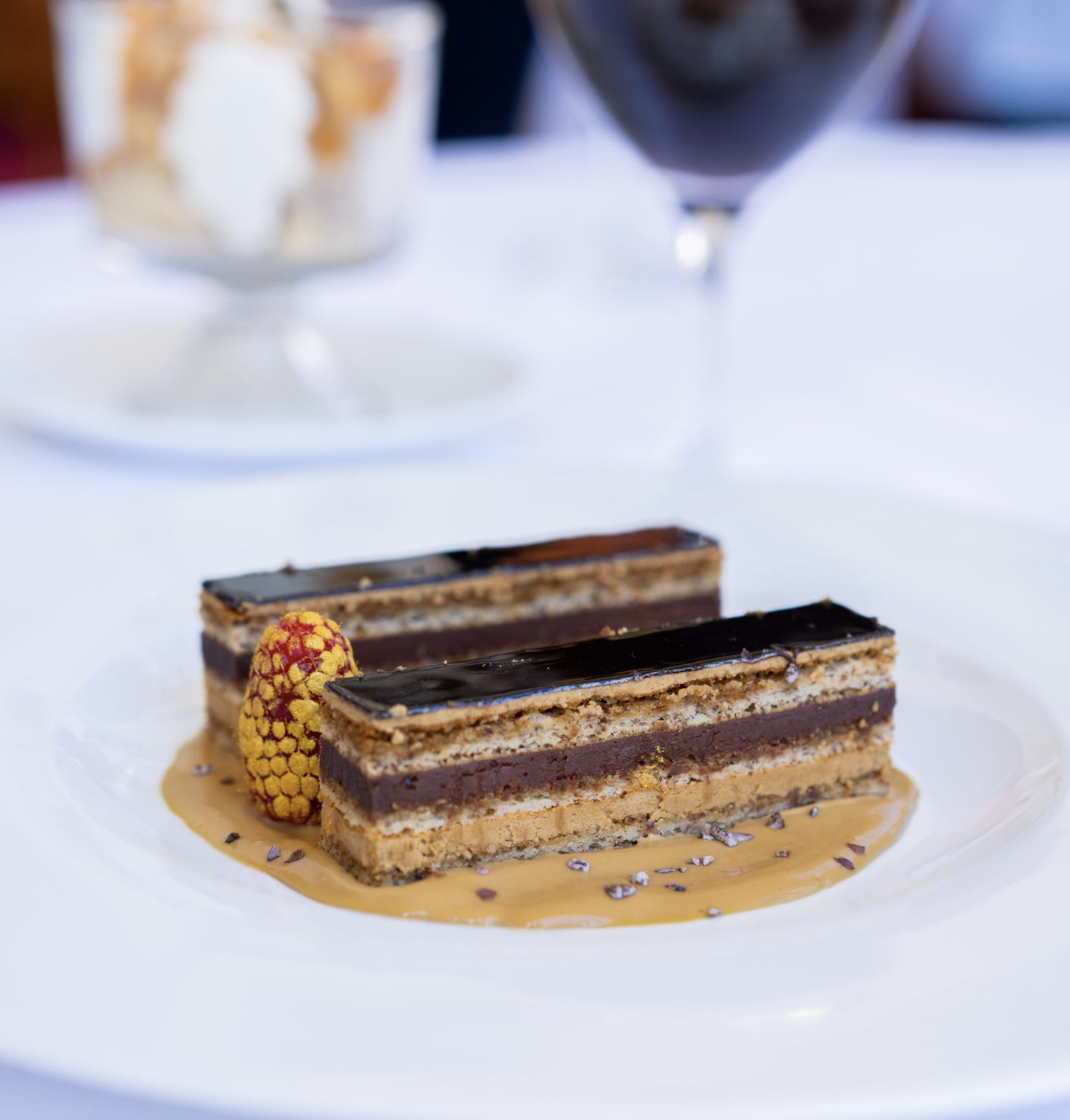 The opera cake at the grand tier restaurant